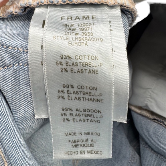 Frame Le High Skinny Jeans Light Wash Europa Stretch Denim Size 25 - Picture 7 of 13